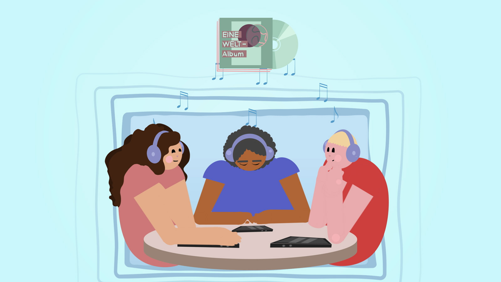 SONGCONTEST »Dein Song für EINE WELT!«– example image of the animation | MARIA LISSEL Animation + Motion Design | maria-lissel.de